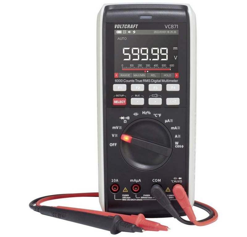 VOLTCRAFT Spannungsprüfer VOLTCRAFT VC871 Hand-Multimeter digital Datenlogger, LoZ CAT III 1000, (VC871) von VOLTCRAFT