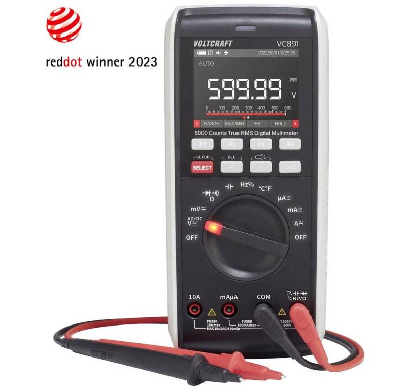 VOLTCRAFT Spannungsprüfer VOLTCRAFT VC891 Hand-Multimeter kalibriert (ISO) digital Datenlogger C, (VC891) von VOLTCRAFT