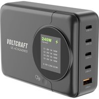 Voltcraft - UC-4C1A240W01 usb Ladegerät 240 w 4x usb-c®, 1x usb-a usb pd 3.0 Schwarz GaN, usb Power d von VOLTCRAFT