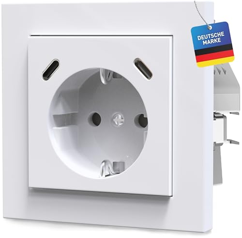 Steckdose Schnellladegerät USB-C/C PD 3.0 QC Kindersicherung Standard Unterputz Wand kompatibel mit GIRA Jung Merten Busch Jaeger Reinweiß Alpinweiß Smartphone Tablet Power Delivery Quick Charge Steckdose Schnellladegerät USB-C/C PD 3.0 QC Kindersicherung Standard Unterputz Wand kompatibel mit GIRA Jung Merten Busch Jaeger Reinweiß Alpinweiß Smartphone Tablet Power Delivery Quick Charge von VOLTEVA