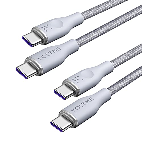 VOLTME USB C Kabel 100W, 2 Stück Schnellladekabel USB C auf USB C, PD3.0 Nylon Ladekabel 1,0m lang Kompatibel mit iPhone 16 Pro Max 15 16e iPad MacBook Galaxy S24 Ultra Huawei Pixel Switch, Grau von VOLTME