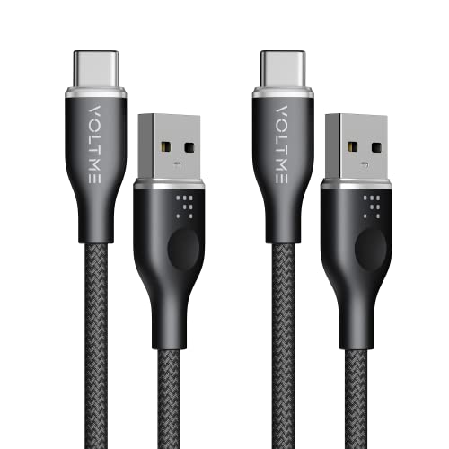 VOLTME USB C Kabel,【2 Stück 1m】 60W Nylon Schnellladekabel, USB A auf Typ C Datenkabel kompatibel mit Samsung Galaxy S23 S22 S21 S20 S10 S9 S8 A51 A50 A41 A21s A20, Note10 9, Huawei etc. Handys von VOLTME