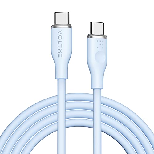 VOLTME USB C Kabel DoppelPort 1,80m Blau 3A/60W PD, Ladekabel USB C Schnellladekabel USB Typ C 2.0, Datenkabel USB C 480 Mbps Kompatibel mit MacBook Pro/Air, iPad Air 5 Galaxy S22/S21 Pixel 7 Redmi von VOLTME