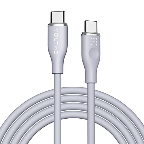 VOLTME USB C Kabel DoppelPort 1,80m Grau 3A/60W PD, Ladekabel USB C Schnellladekabel USB Typ C 2.0, Datenkabel USB C 480 Mbps Kompatibel mit MacBook Pro/Air, iPad Air 5 Galaxy S22/S21 Pixel 7 Redmi von VOLTME