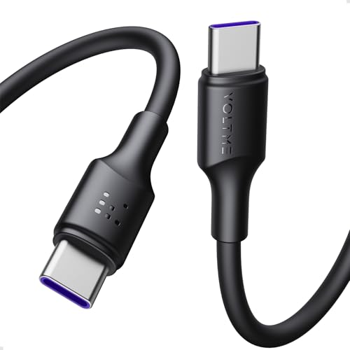 VOLTME USB C Kable 100W, TPE Ladekabel Typ-C Schnellladekabel PD 3.0 PPS Kompatibel mit iPhone 16 Pro Max 15 14 13 iPad Macbook Samsung Galaxy S24 Ultra Huawei Pixel Switch usw, 1,2m Schwarz von VOLTME