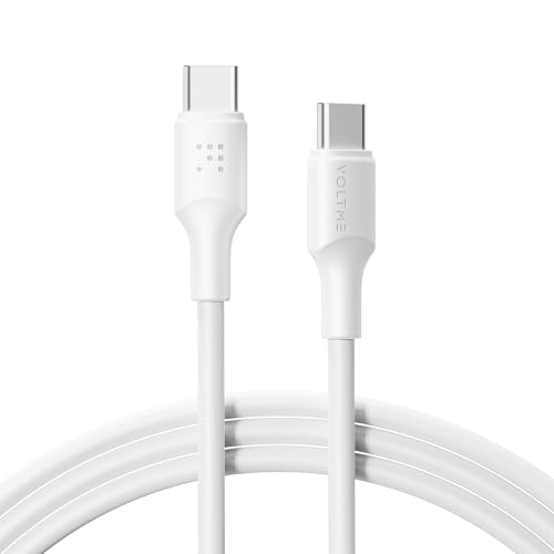 VOLTME USB C Kable 100W, TPE Ladekabel Typ-C Schnellladekabel PD 3.0 PPS Kompatibel mit iPhone 16 Pro Max 15 14 13 iPad Macbook Samsung Galaxy S24 Ultra Huawei Pixel Switch usw, 2,0m Weiß von VOLTME