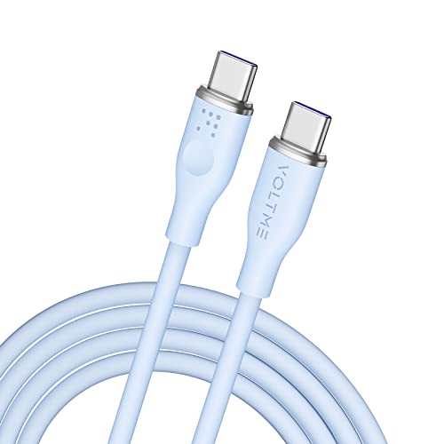 VOLTME USB C USB C Kabel 2.0, Ladekabel USB C 1,80m Blau, USB Ladekabel Typ C 100W 5A PD E-Mark Chip Schnellladekabel 480 Mbps für MacBook Pro, MateBook X Pro, Pixel, Galaxy S21/S22/Z Fold/iPad Pro von VOLTME