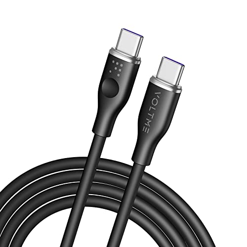 VOLTME USB C USB C Kabel 2.0, Ladekabel USB C 1,80m Schwarz, USB Ladekabel Typ C 100W 5A PD E-Mark Chip Schnellladekabel 480 Mbps für MacBook Pro, MateBook X Pro, Pixel, Galaxy S22/Z Fold/iPad von VOLTME