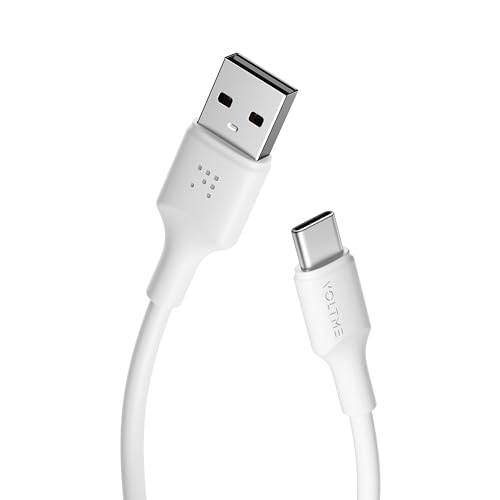 VOLTME USB C auf USB A Kable 60W, TPE Ladekabel Typ-C Datenkabel QC3.0 Kompatibel mit iPhone 16 Pro Max 15 14 13 iPad Macbook Samsung Galaxy S24 Ultra Huawei Pixel Switch usw, 1,2m Weiß von VOLTME