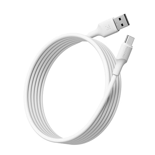 VOLTME USB C auf USB A Kable 60W, TPE Ladekabel Typ-C Datenkabel QC3.0 Kompatibel mit iPhone 16 Pro Max 15 14 13 iPad Macbook Samsung Galaxy S24 Ultra Huawei Pixel Switch usw, 3,0m Weiß von VOLTME