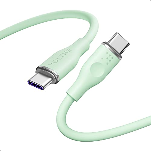 VOLTME USB C auf USB C Kabel 1,0m Grün, USB-C Ladekabel 100W 5A PD 3.0 Ladekabel Typ C E-Mark Chip Lade und Datenkabel 480Mbps für USB-C Gerät MateBook X Pro/MacBook Pro/iPad/Galaxy S21/Pixel/Switch von VOLTME