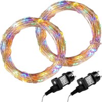 Voltronic - 2Set 200 led Lichterkette Draht, bunt,Adapter von VOLTRONIC