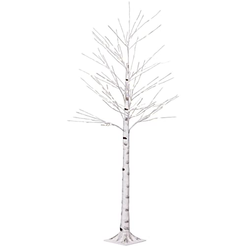 VOLTRONIC LED Baum Birkenoptik, innen und außen, IP44, warmweiß, Timer, Fernbedienung, Größenwahl, 120 cm 96 LEDs von VOLTRONIC