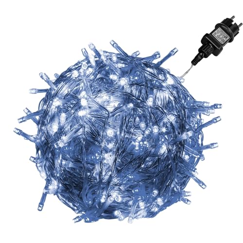 VOLTRONIC LED Lichterkette, IP44, Modell- und Farbwahl, 400 LEDs, Transparentes Kabel, kaltweiß von VOLTRONIC