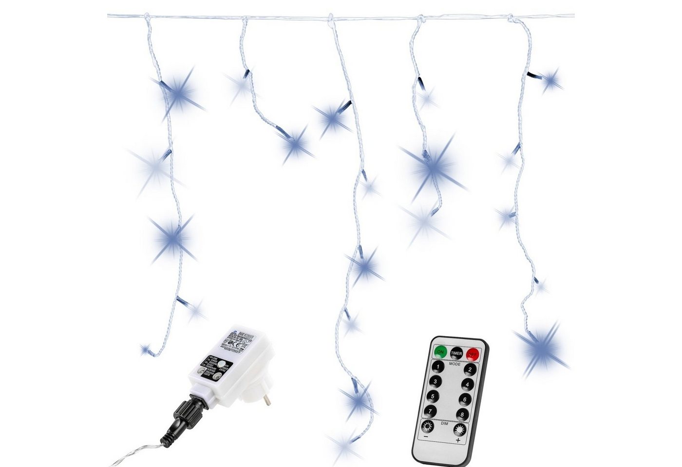 VOLTRONIC LED-Lichterkette VOLTRONIC® Eisregen Lichterkette für innen/ außen, IP44, optional mit 8 Leuchtmodi/Fernbedienung/Timer, Farb-, Modellwahl von VOLTRONIC