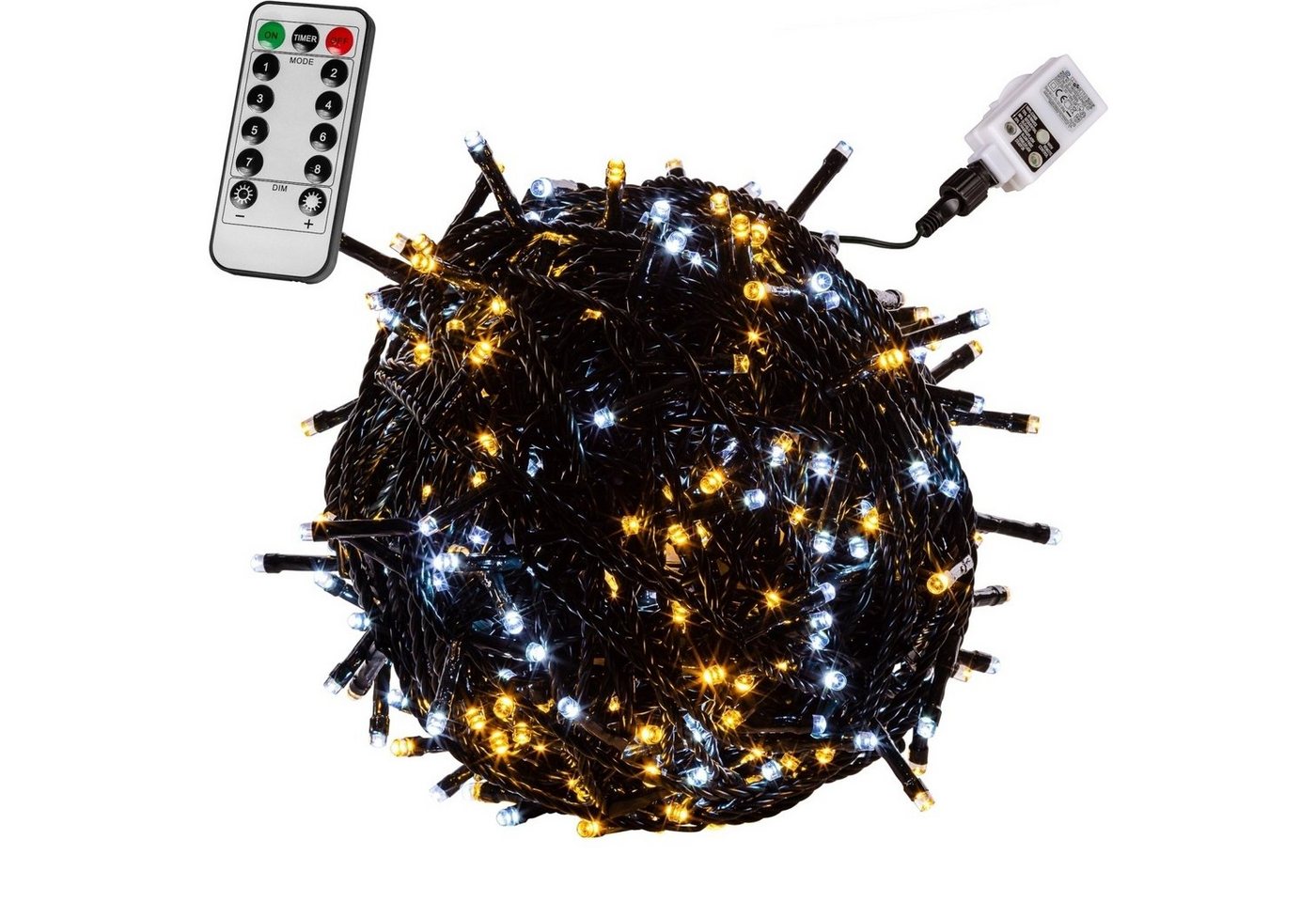 VOLTRONIC LED-Lichterkette VOLTRONIC® LED Lichterkette für innen und außen, Größenwahl von 50 - 600 LEDs, IP44, 8 Leuchtmodi, Fernbedienung,Timer von VOLTRONIC