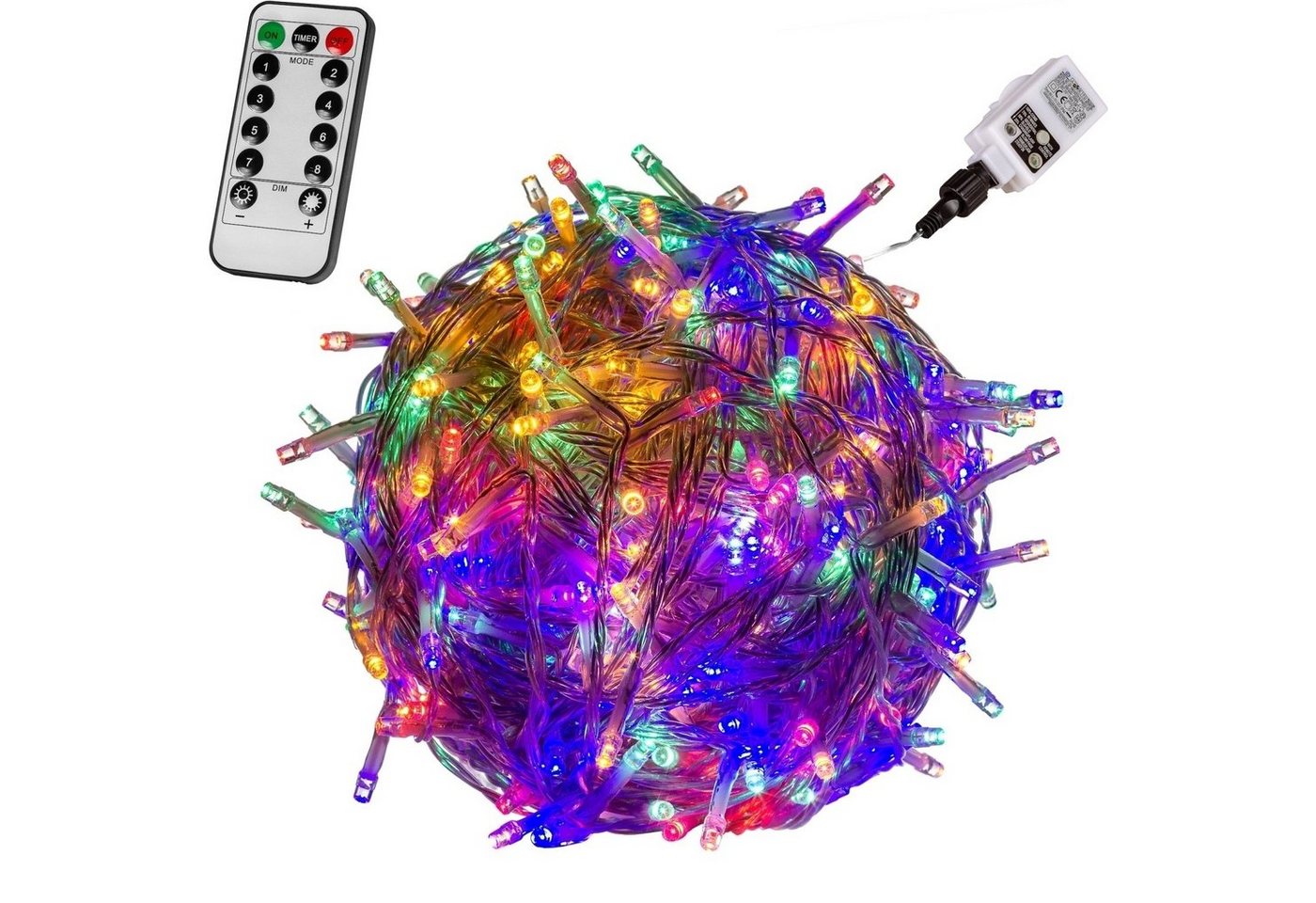 VOLTRONIC LED-Lichterkette VOLTRONIC® LED Lichterkette für innen und außen, Größenwahl: 50 - 600 LEDs, IP44, 8 Leuchtmodi, Fernbedienung, Timer von VOLTRONIC