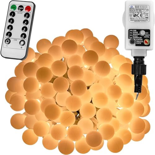 VOLTRONIC LED Partylichterkette, innen und außen, IP44, Fernbedienung, Größen- und Farbwahl, 200 LEDs, warmweiß von VOLTRONIC