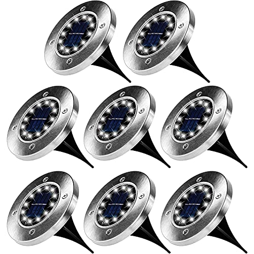 VOLTRONIC Solar Bodenleuchte 12 LEDs, innen und außen, IP44, Setwahl, 8er Set von VOLTRONIC