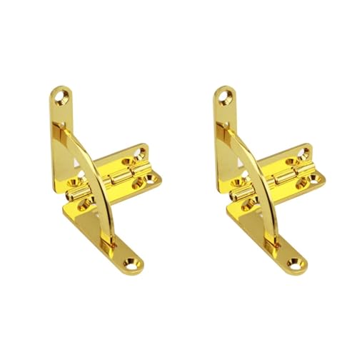 Ipager, nägel mit metallplatten， 2 Stück Zinklegierung 90 Grad Quadrant Scharniere Mehrfarbig for Schrank Uhrenbox Schmuckschatulle(Gold) von VOLURE