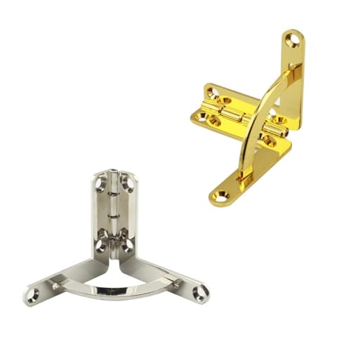 Ipager, nägel mit metallplatten， 2 Stück Zinklegierung 90 Grad Quadrant Scharniere Mehrfarbig for Schrank Uhrenbox Schmuckschatulle(Gold+Silver) von VOLURE