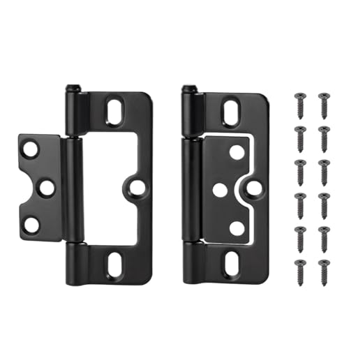 Ipager, nägel mit metallplatten， 2 stücke Metall Flache Möbel Scharniere for Schränke Türen Fenster Und Holz Box Multicolor(Black 2pcs) von VOLURE