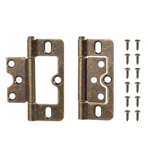 Ipager, nägel mit metallplatten， 2 stücke Metall Flache Möbel Scharniere for Schränke Türen Fenster Und Holz Box Multicolor(Bronze 2pcs) von VOLURE