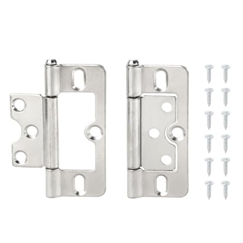 Ipager, nägel mit metallplatten， 2 stücke Metall Flache Möbel Scharniere for Schränke Türen Fenster Und Holz Box Multicolor(Nickel 2pcs) von VOLURE