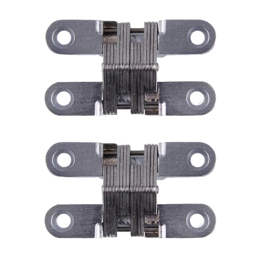 Ipager, nägel mit metallplatten， 2er-Pack verdeckte Klappscharniere aus Zinklegierung, 180-Grad-Kreuz, 45–95 mm(60mm) von VOLURE