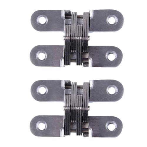 Ipager, nägel mit metallplatten， 2er-Pack verdeckte Klappscharniere aus Zinklegierung, 180-Grad-Kreuz, 45–95 mm(70mm) von VOLURE
