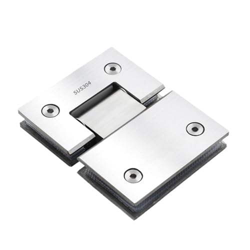 Ipager, nägel mit metallplatten， 90/180 Grad Dusche & Möbel Glas Halterung Klemmscharnier 304 Edelstahl Multicolor(Black 90 Degree) von VOLURE