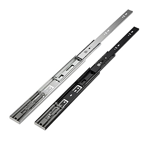 Schubladenläufer ， Schubladenführungen aus Metall, 3-Fach, Vollauszug, Kugellager, Mehrfarbig, 250–500 mm, 2er-Pack(Silver,500mm/20in) von VOLURE