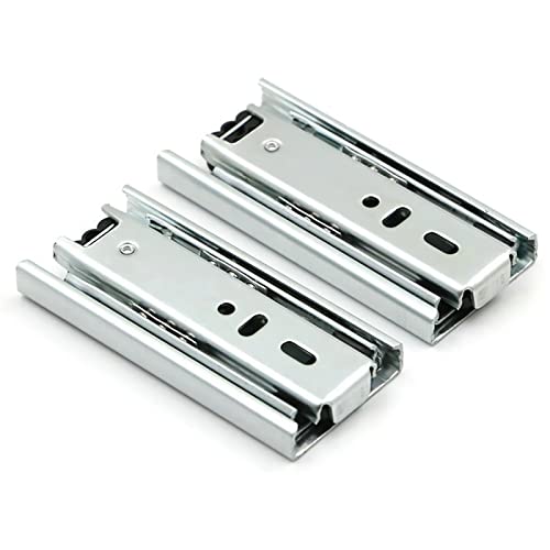 Schubladenläufer ， Schubladenführungen mit Metallkugellager, 3-Fach, Vollauszug, seitliche Montage, 160 mm, 45 kg, Silber, 2 Stück(10pcs) von VOLURE