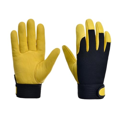 Schweißhandschuhe, Leder-Schweißer-Arbeitshandschuhe, mehrfarbig(L-yellow) von VOLURE