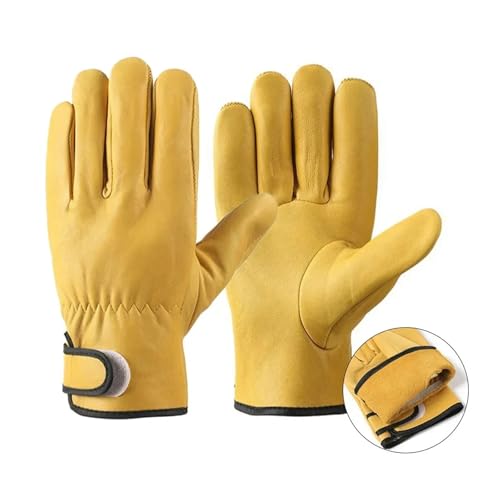 Schweißhandschuhe, Schweißerhandschuhe aus Schaffellleder, mehrfarbig(Yellow Without Linin) von VOLURE