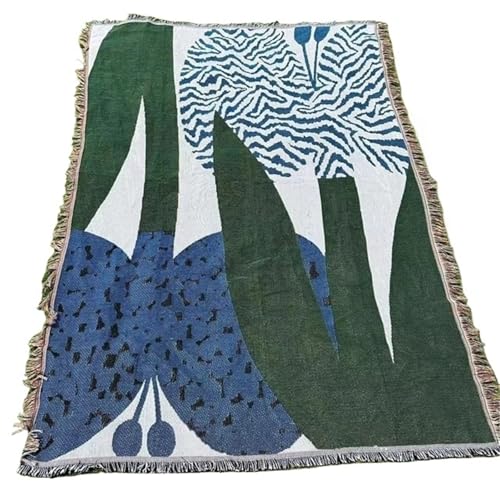 VOLURE Picknick Strand Teppich， Kunst-Wandteppich, Picknickdecke, Outdoor-Campingmatte, Sofabezug, Mehrfarbig, 130 x 180 cm(Green) von VOLURE