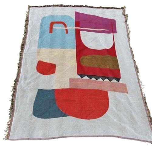 VOLURE Picknick Strand Teppich， Kunst-Wandteppich, Picknickdecke, Outdoor-Campingmatte, Sofabezug, Mehrfarbig, 130 x 180 cm(Rosso) von VOLURE