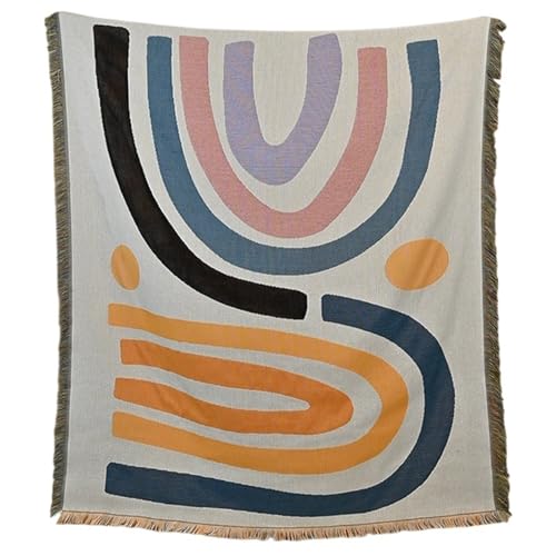 VOLURE Picknick Strand Teppich， Outdoor Jacquard Tapisserie Picknick Matte Camping Decke Sofa Handtuch Weiß Mehrere Größen(160x130cm) von VOLURE