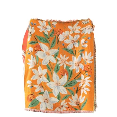 VOLURE Picknick Strand Teppich， Outdoor-Picknickdecke Mehrfarbig 130x160cm(Oranje) von VOLURE