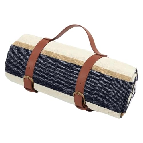 VOLURE Picknick Strand Teppich， Outdoor Plaid Picknick Matte Maschine Waschbar Faltbare 150x200cm Multicolor(Black) von VOLURE