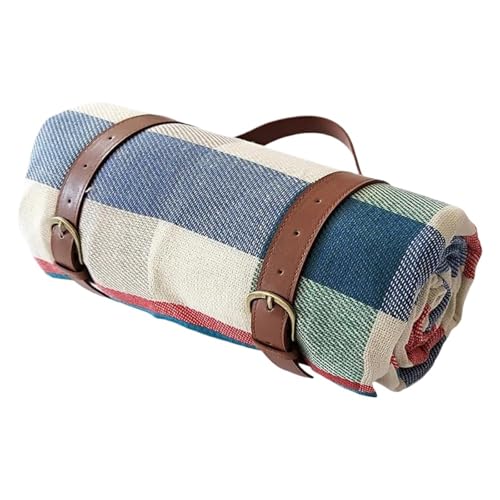 VOLURE Picknick Strand Teppich， Outdoor Plaid Picknick Matte Maschine Waschbar Faltbare 150x200cm Multicolor(Blu) von VOLURE