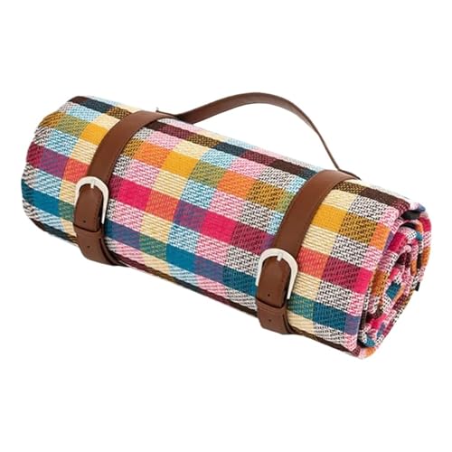 VOLURE Picknick Strand Teppich， Outdoor Plaid Picknick Matte Maschine Waschbar Faltbare 150x200cm Multicolor(Colorful) von VOLURE