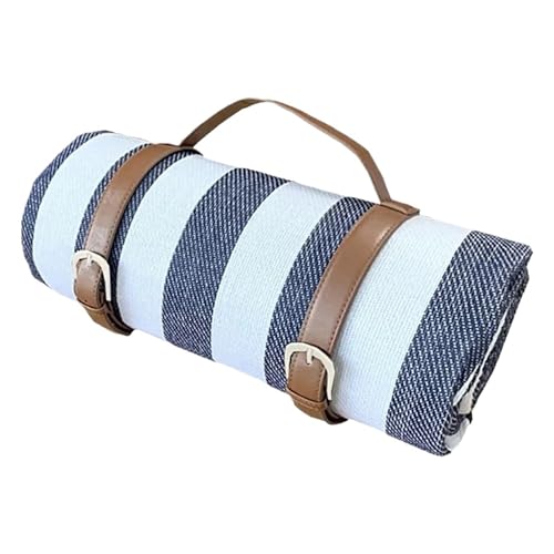 VOLURE Picknick Strand Teppich， Outdoor Plaid Picknick Matte Maschine Waschbar Faltbare 150x200cm Multicolor(Deep Blue) von VOLURE