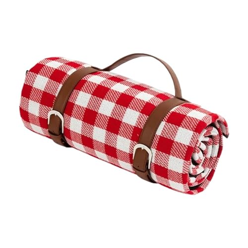 VOLURE Picknick Strand Teppich， Outdoor Plaid Picknick Matte Maschine Waschbar Faltbare 150x200cm Multicolor(Rosso) von VOLURE