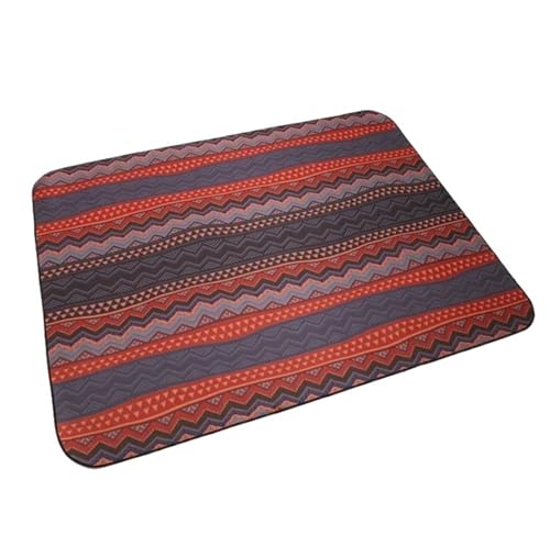 VOLURE Picknick Strand Teppich， Picknickmatte Mehrfarbig 150x150cm(Deep Red) von VOLURE