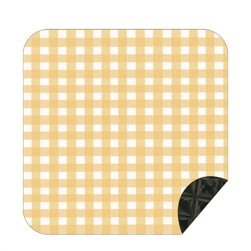 VOLURE Picknick Strand Teppich， Tragbare Picknickmatte 200x200 cm Mehrfarbig Outdoor Strand Camping(Giallo) von VOLURE