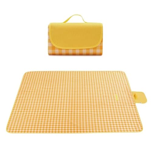VOLURE Picknick Strand Teppich， wasserdichte, Faltbare Picknickdecke for den Außenbereich, Camping, Strand, Mehrfarbig(Giallo) von VOLURE