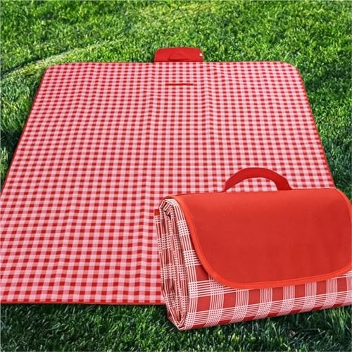 VOLURE Picknick Strand Teppich， wasserdichte, Faltbare Picknickdecke for den Außenbereich, Camping, Strand, Mehrfarbig(Rosso) von VOLURE