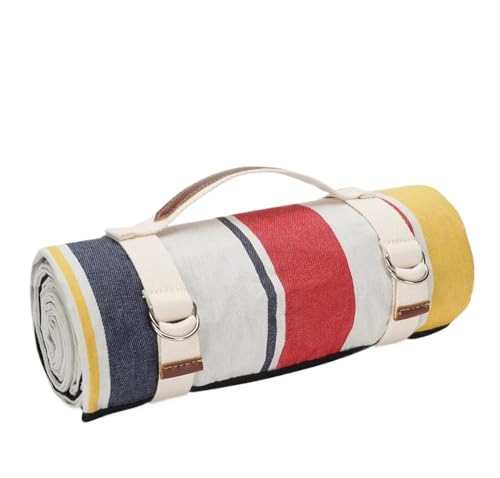 VOLURE Picknick Strand Teppich， wasserdichte, tragbare Picknickdecke for den Außenbereich, Mehrfarbig, mehrere Größen(Rainbow Stripes,200cm X 150cm) von VOLURE