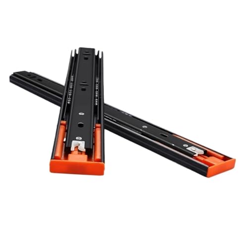 VOLURE Schubladenläufer ， Schubladenführungen 6-20 Zoll, kaltgewalzter Stahl, sanft schließend, dreiteilig, 2 Stück(Cold-18 Inch-Damping) von VOLURE